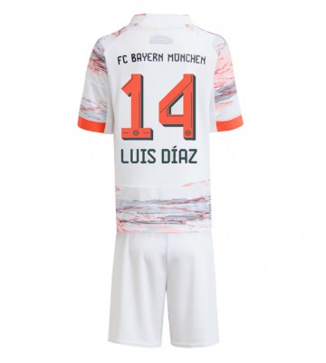 Bayern Munich Luis Diaz #14 Borta Kläder Barn 2025-26 Kortärmad (+ Korta byxor)